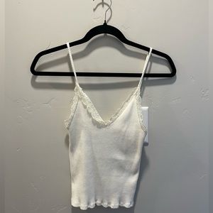 DAINTY WHITE LACE BORDER TANK